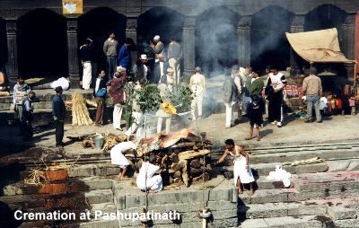 Cremation at Pashupatinath. 